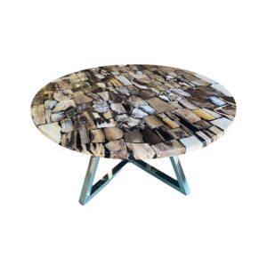 Petrified Wood Mosaic Round Table M