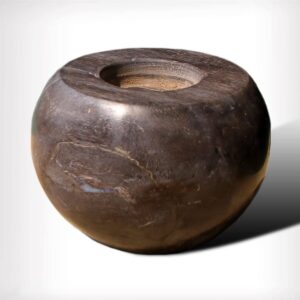 Petrified Wood Round Candle Holder
