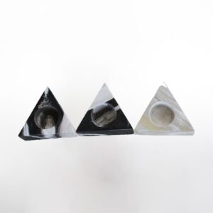 Petrified Wood  Triangle Candle Holder